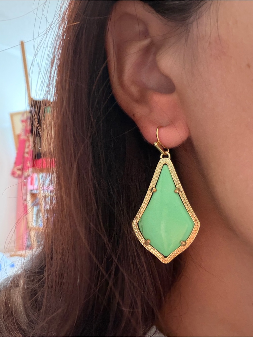 Kendra Scott Gold-Tone Turquoise Drop Earrings
